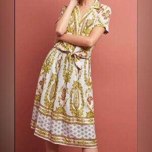 🌿 Anthropologie Two-Piece Boho Print Set | Blouse + Midi Skirt 🌿